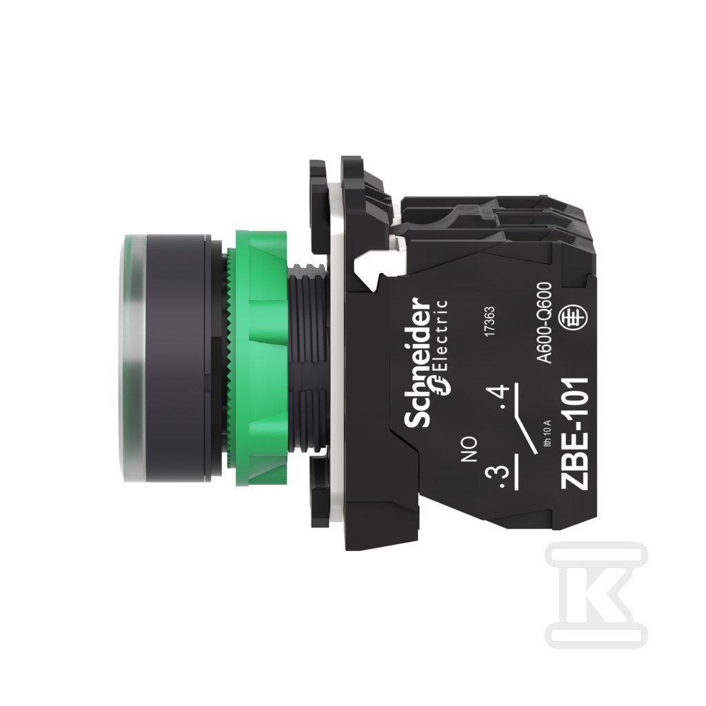 Przycisk płaski zielony LED 24V Harmony - XB5AW33B5